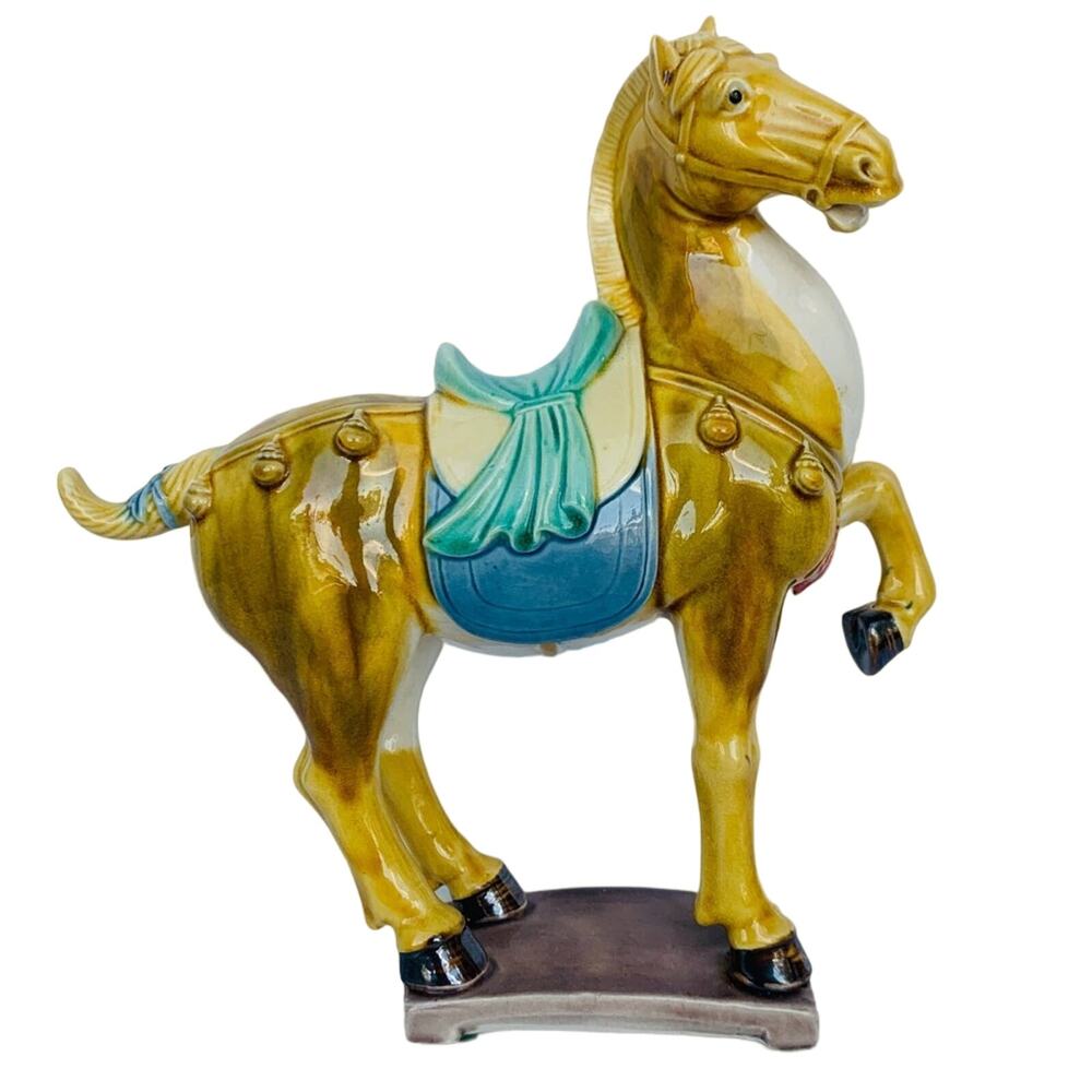 Vintage Chinese War Horse Pottery